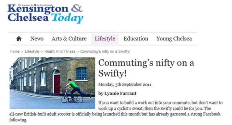 kensington and chelsea today swifty scooter feature